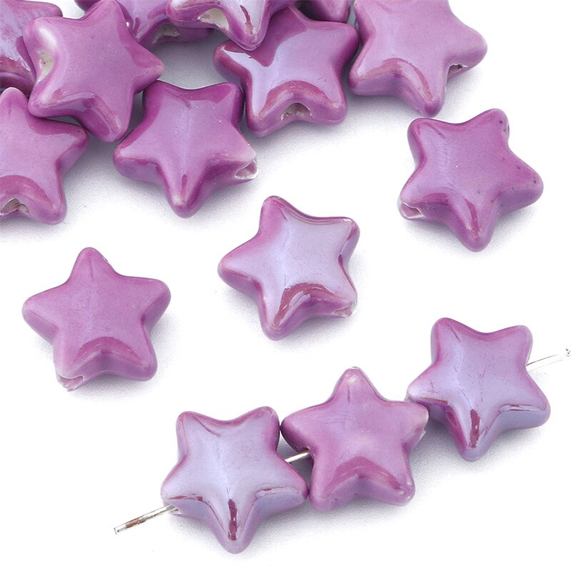 10Pcs/lot Ceramic Pentagram Beads for Jewelry Making Bracelets DIY Accessories Wholesale Bracelet Anklet Necklace Pendant