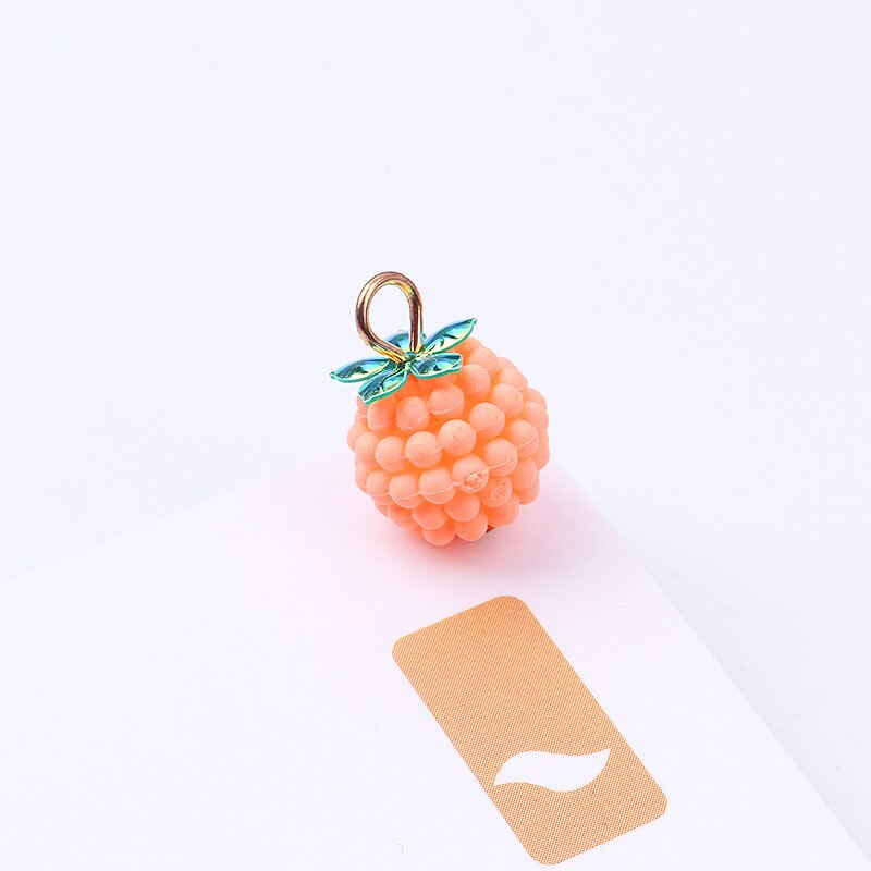 20pcs/lot 13mm Charms Creative Raspberry Pendant Alloy Three-dimensional Cute Bead Hanging Ball Diy Jewelry Accessory Pendant