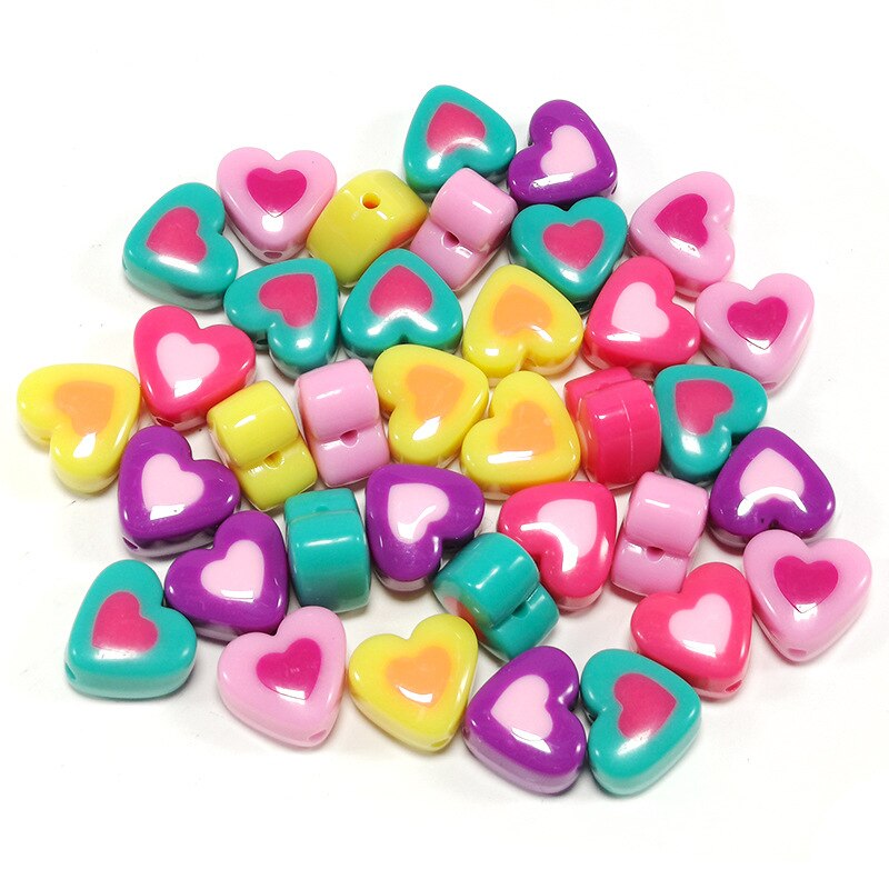 30Pcs/lot Acrylic Candy Color Love Beads for Jewelry Making Bracelet Anklet Necklace Love Bead DIY Wholesale