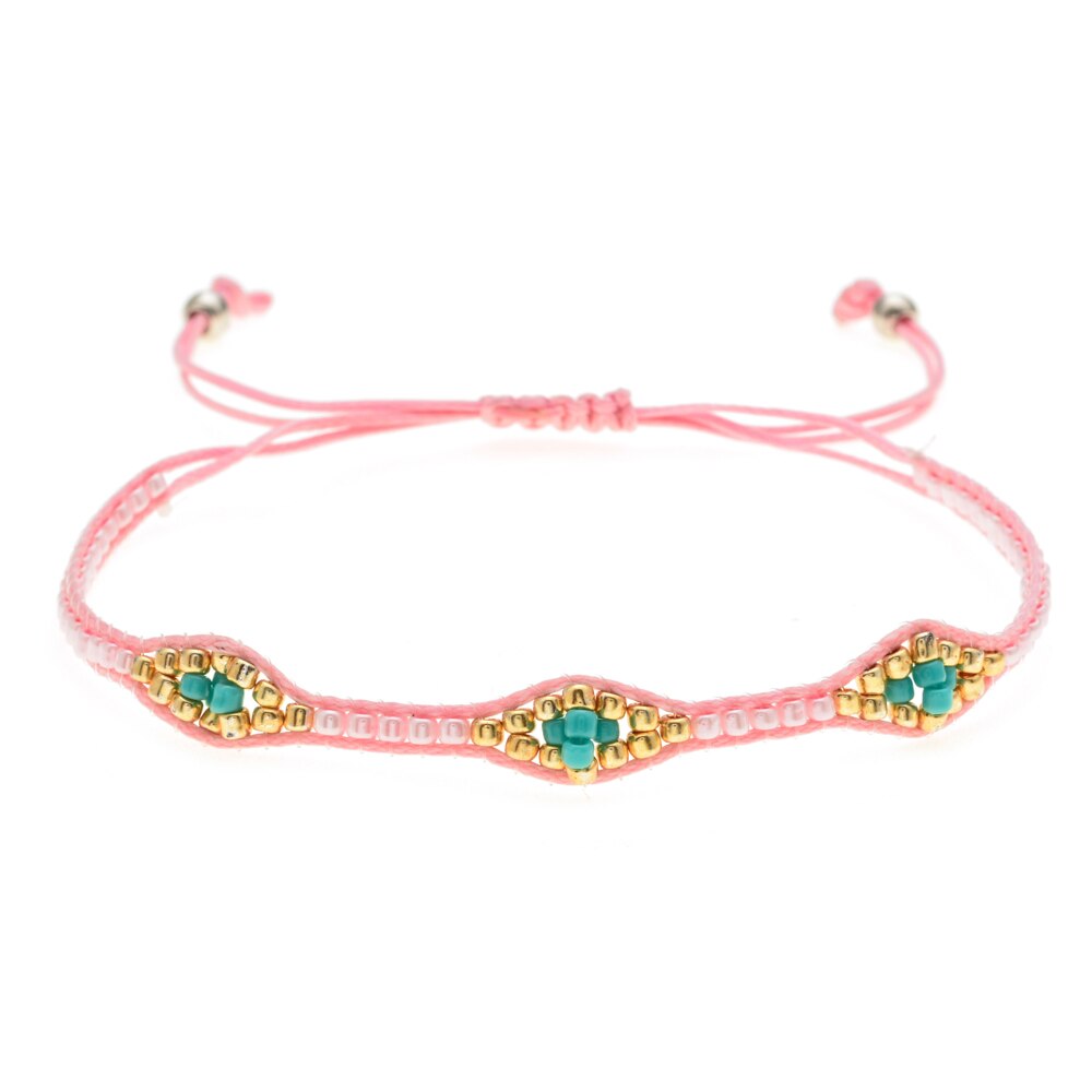 Bohemia Weave Bracelets for Women Adjustable Rope Chain Crystal Charms Braided Yoga Bracelet Bangle Jewelry Gift Wholesale