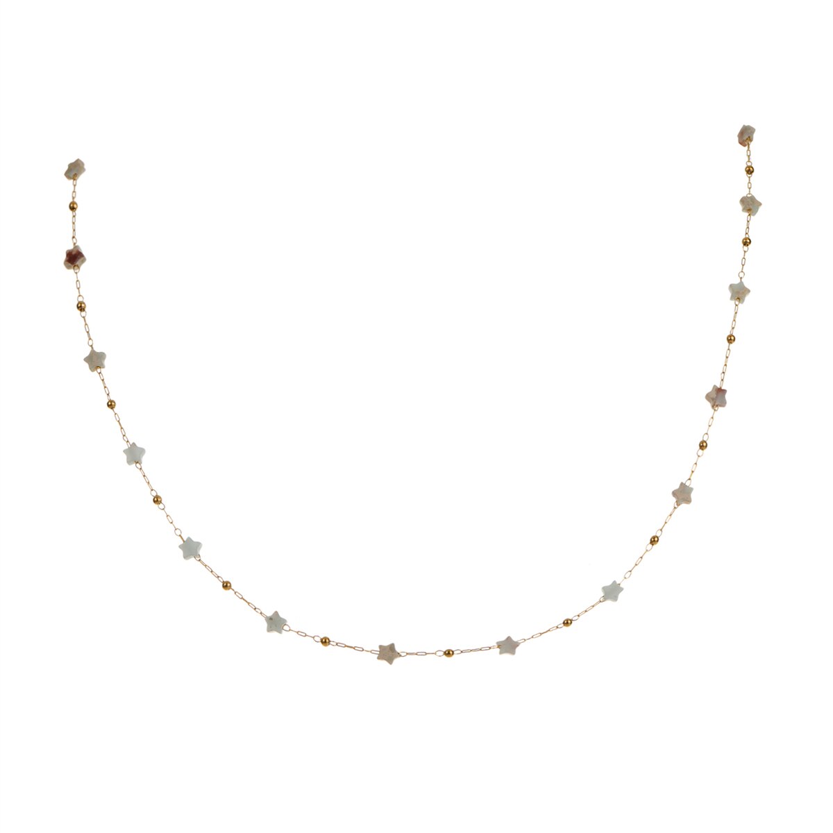 Minimalist Fashion Evil Eye Beads Necklace for Women Girls Flower Stars Stainless Steel Chain Necklace Jewelry