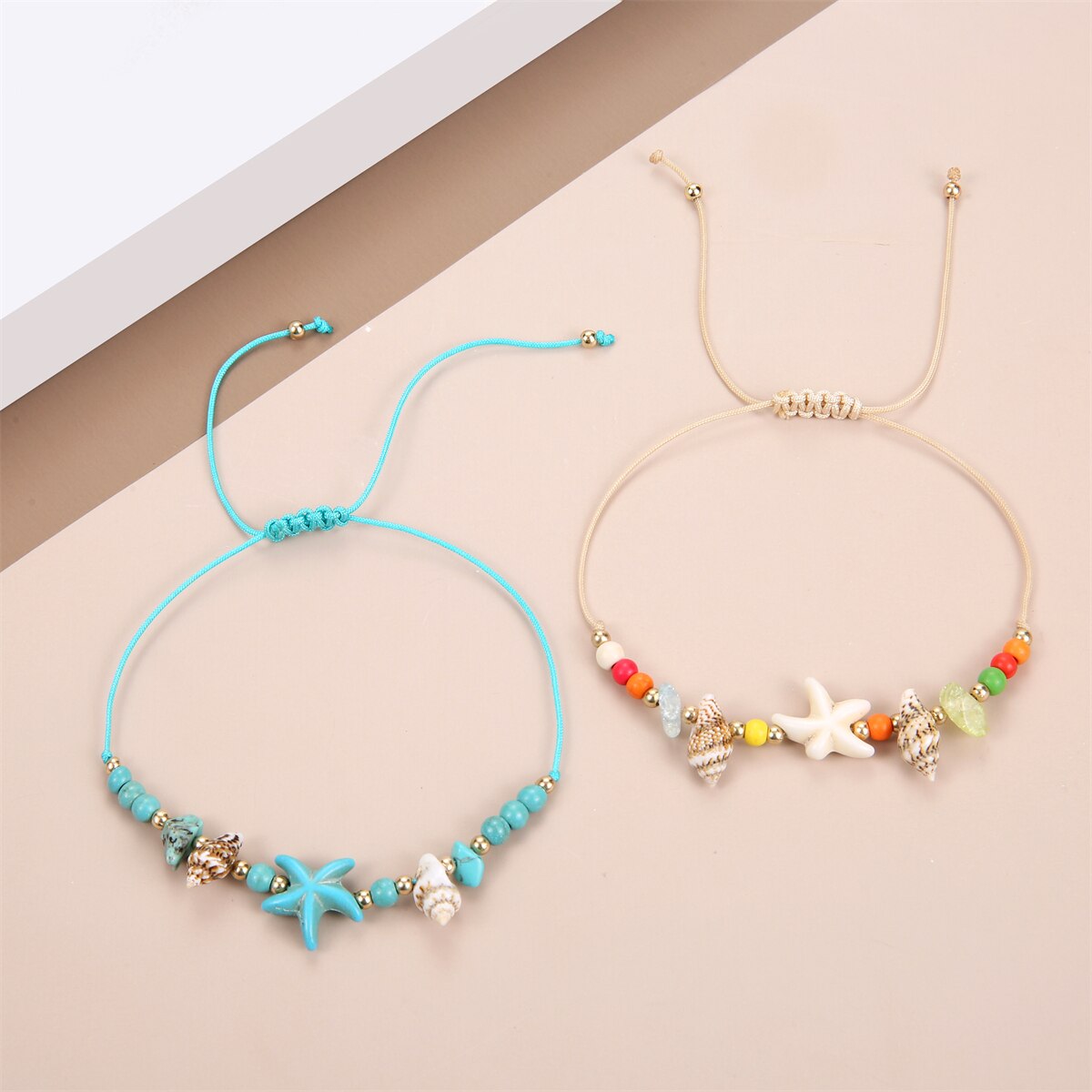 12pcs Shell Bracele Conch Anklets for Women Turquoise Summer Beach Foot Chains Charms Bracelets Wholesale