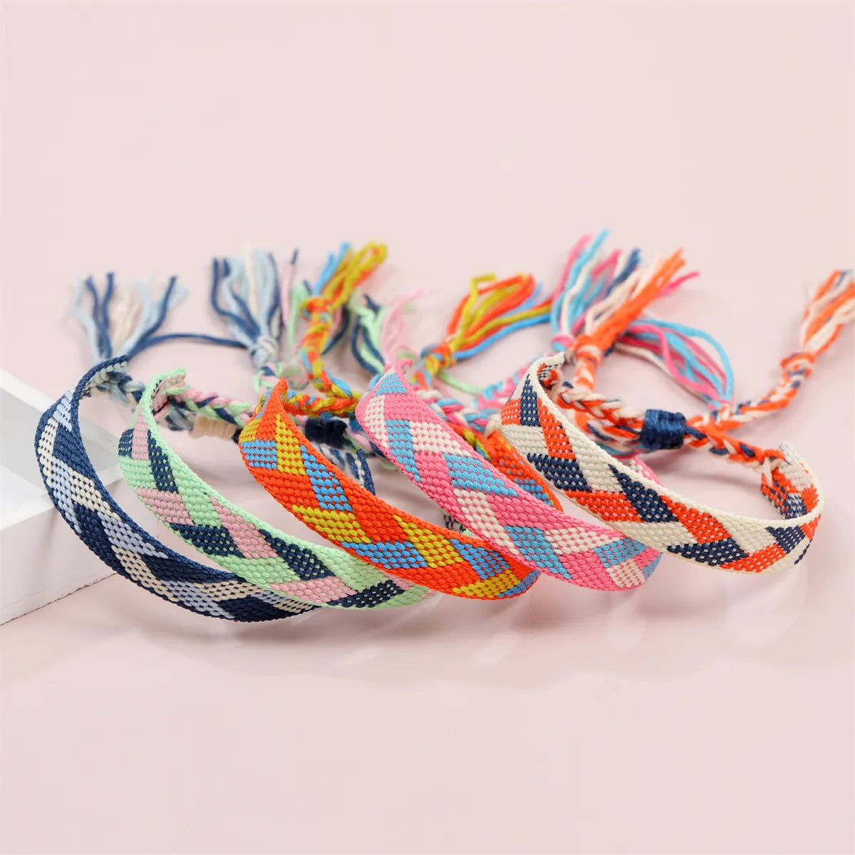 Nepal Woven Friendship Bracelets Adjustable Braided Bracelets Woven String Bracelet with Sliding Knot Closure for Kids Women Men