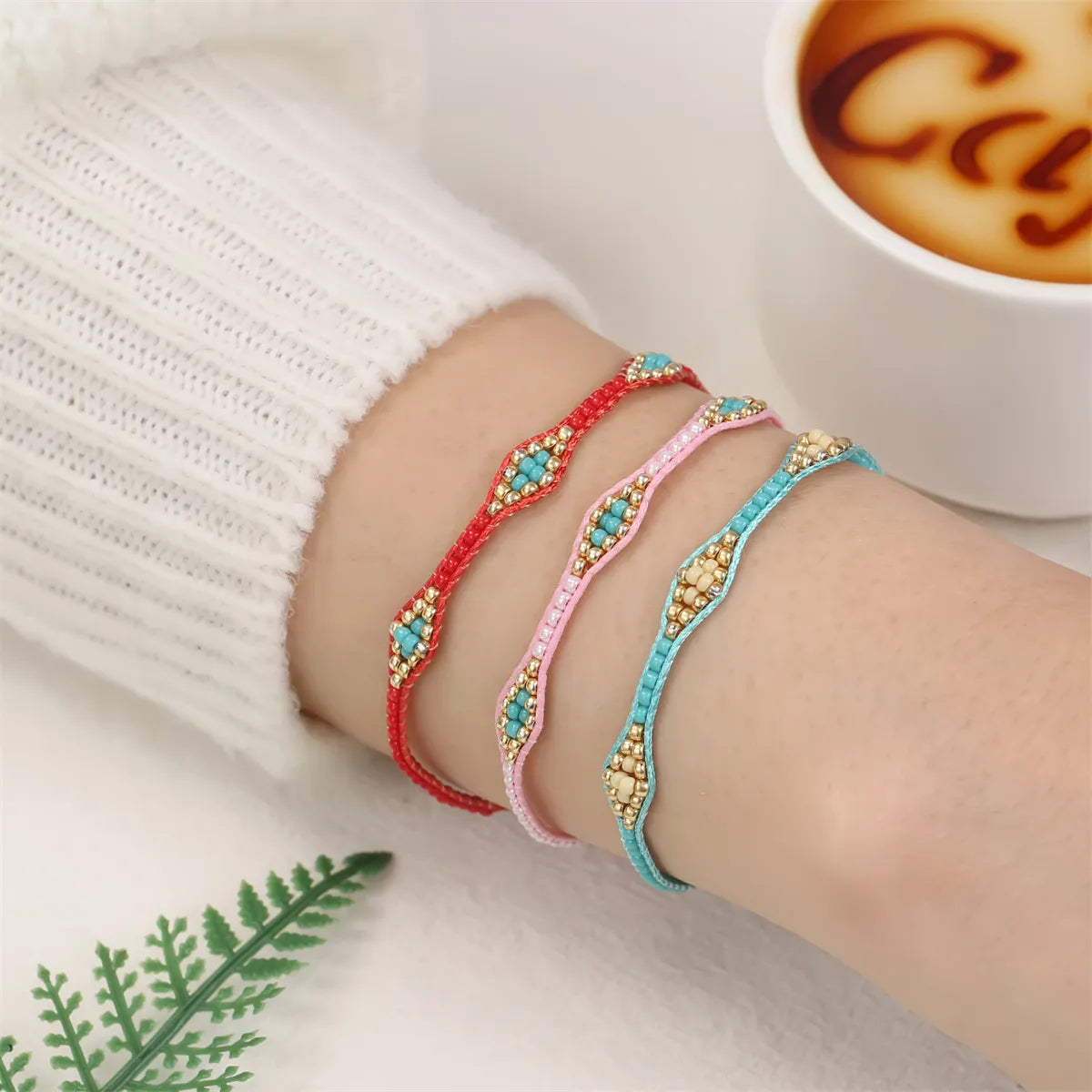 Fashion Seed Beads Bracelet for Women Girls Handmade Braid Adjustable Chain Charm Bracelets&bangle Jewelry