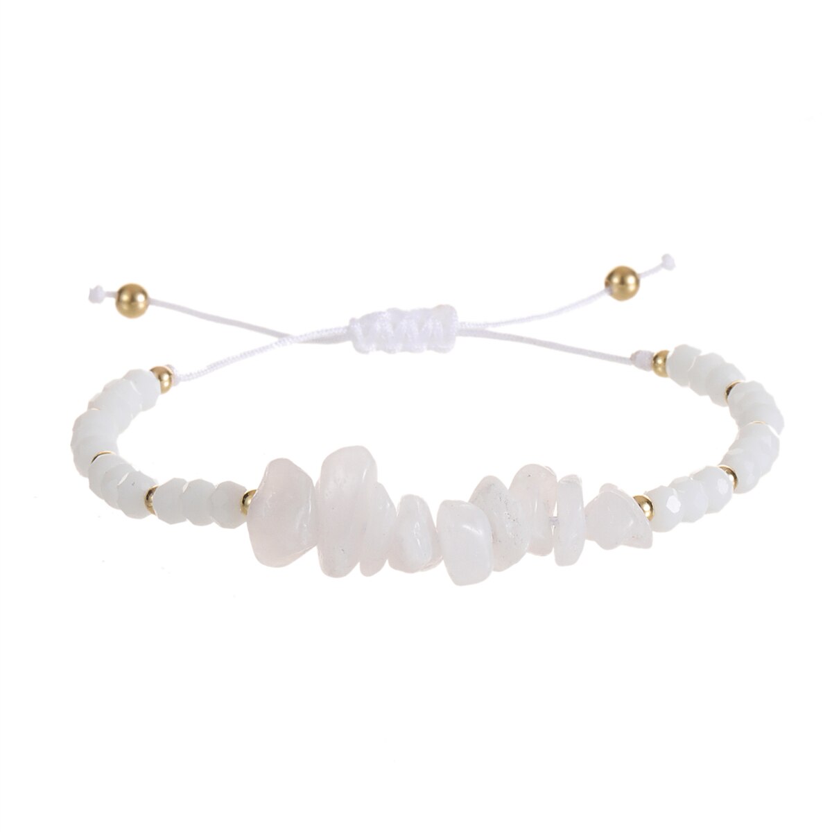 Natural Stone Amethyst Agate Charms Bracelet Women Men Boho Adjustable Hand Braided Chain Healing Yoga Jewelry