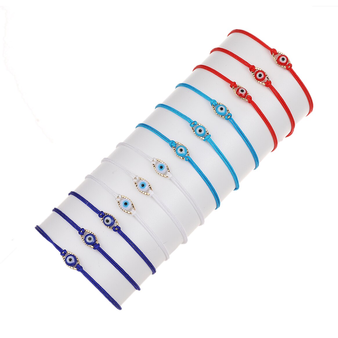 12pcs Turkish Lucky Evil Eye Bracelets Set Braided Adjustable Rope Chain Anklet Lucky Jewelry Female Male Wholesale