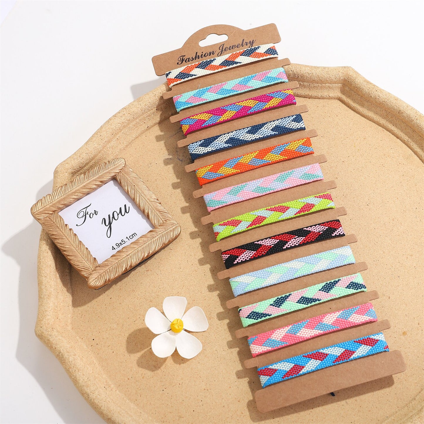 12pcs/lot Summer Surf Vacation Anklet Adjustable Braided Rope Bracelet Sea Wave Waterproof Bracelet for Women Wide Cuff Jewelry