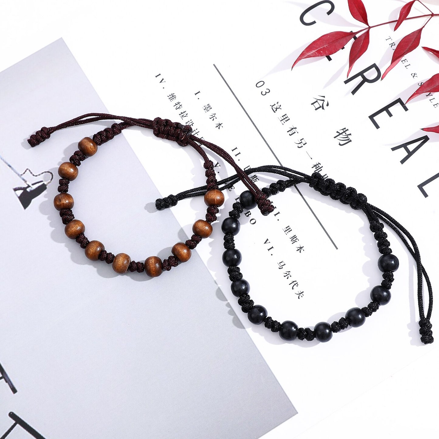 New 12pc/lot Tiger Eye Natural Stone Charms Braided Bracelet Set for Women Men Adjustable Black Rope Chain Wristband Jewelry