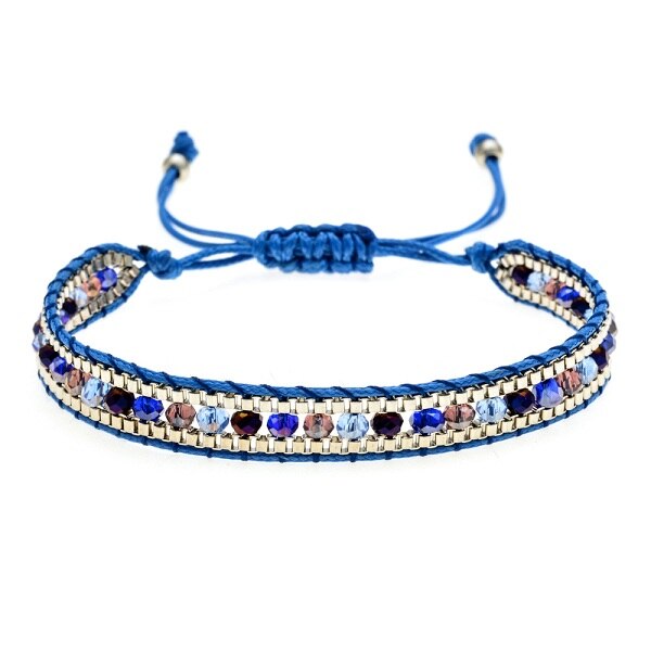Bohemia Weave Bracelets for Women Adjustable Rope Chain Crystal Charms Braided Yoga Bracelet Bangle Jewelry Gift Wholesale