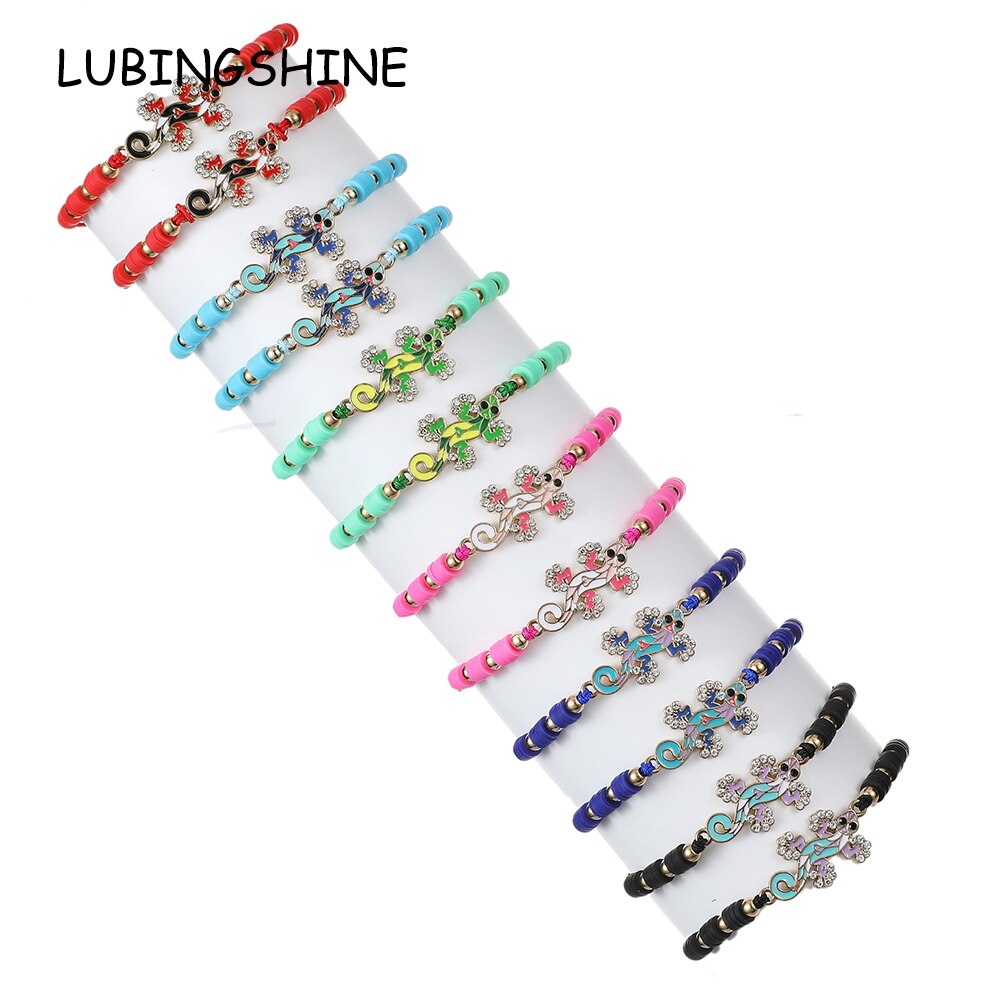 12pcs Bohemia Gecko Woven Bracelets for Women Men Adjustable Hand Woven Bracelets Anklets Jewelry Gift