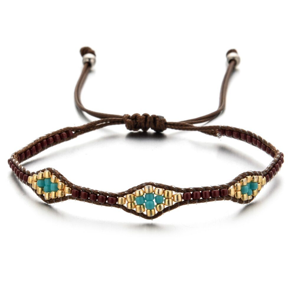 Bohemia Weave Bracelets for Women Adjustable Rope Chain Crystal Charms Braided Yoga Bracelet Bangle Jewelry Gift Wholesale