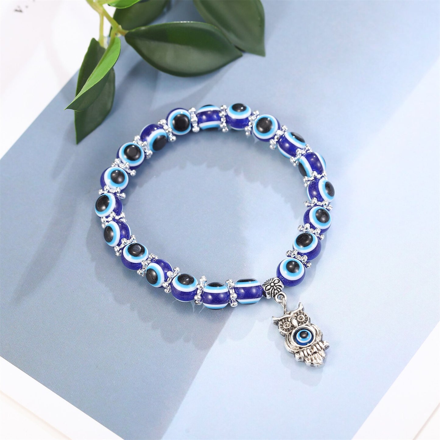 Turkish Blue Eyes Bracelet Fatima Palm Evil Eye Beaded Bracelets for Men Women Amulet Jewelry