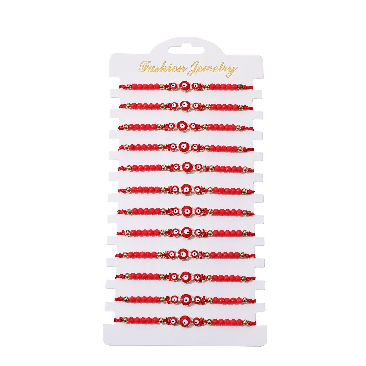 12 Pieces Evil Eye Charms Bracelet for Women Men Adjustable Hand Braided Rope Anklet Surf Jewelry Wholesale