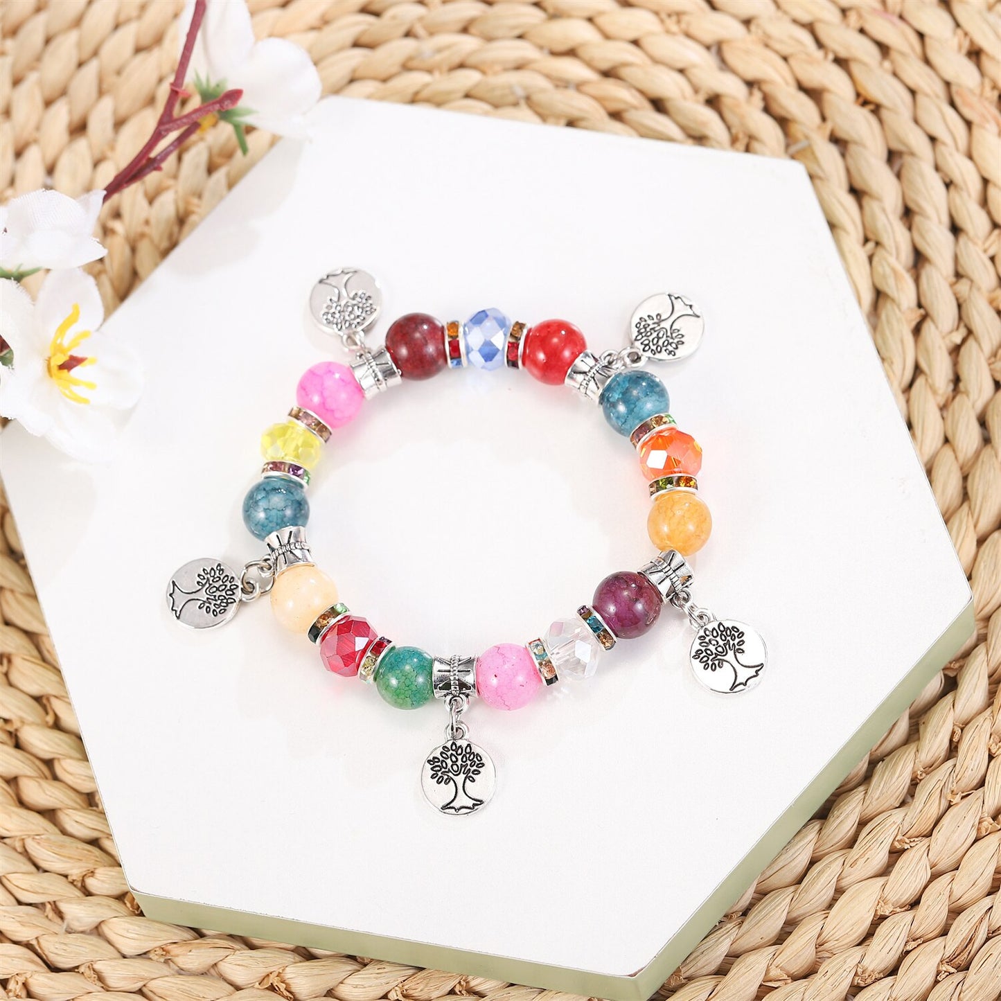 Vintage Shell Natural Stone Bracelet Adjustable Charms Yoga Bracelets Bangle Handmade Braided Rope Bead for Women Jewelry Gift