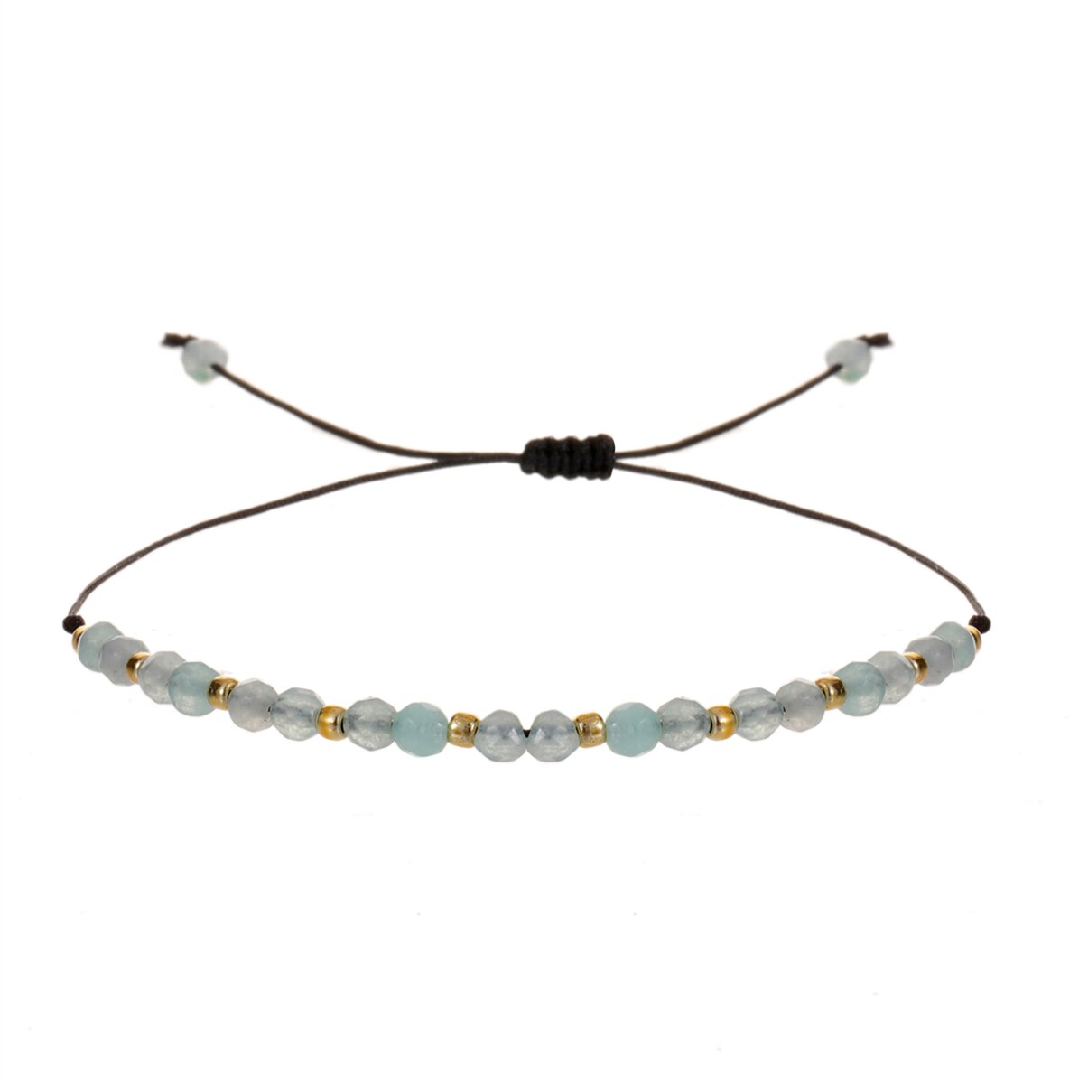 Faceted Crystal Beads Natural Stone Harms Bracelet Women Men Boho Adjustable Hand Braided Chain Healing Yoga Jewelry
