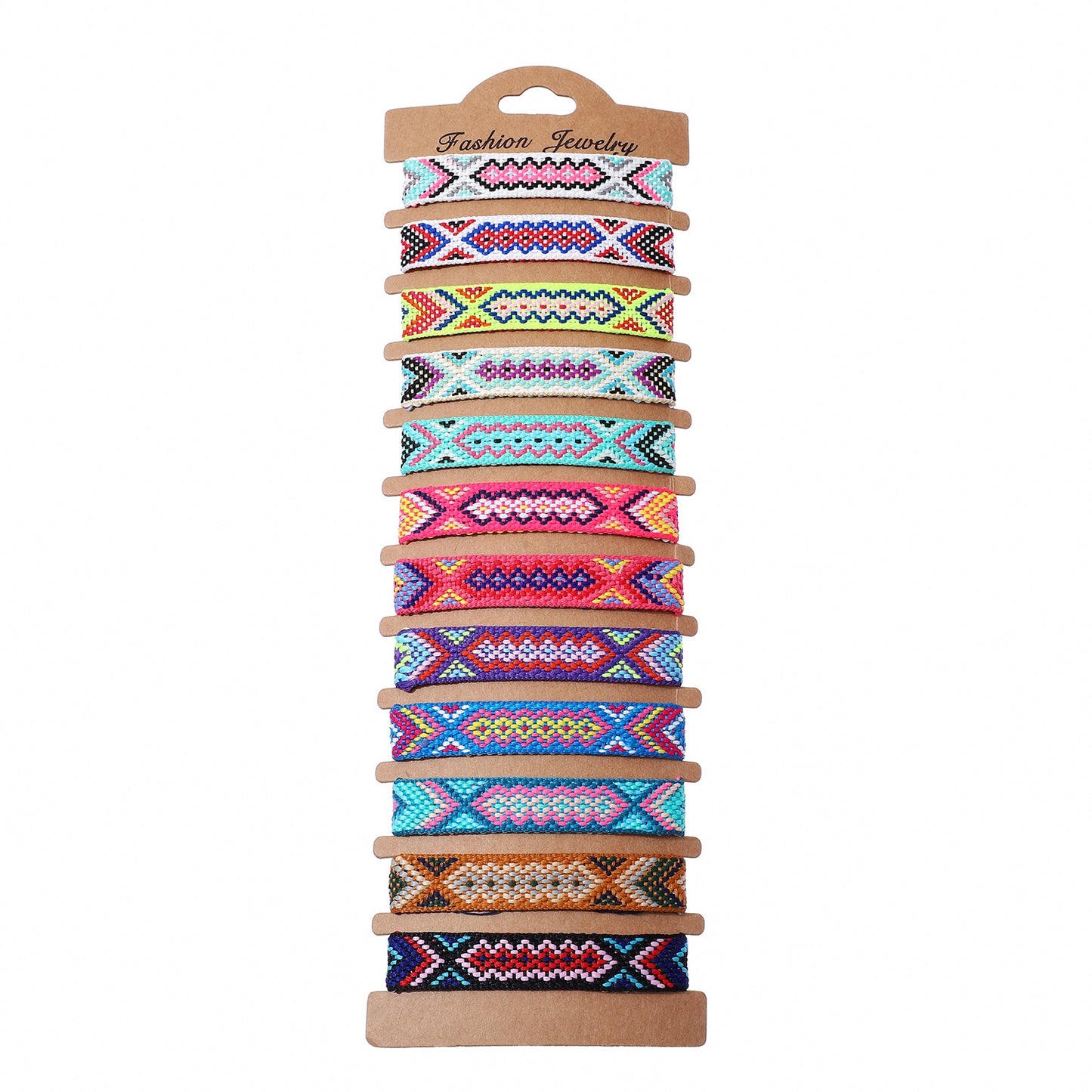 12 Pieces Woven Friendship Bracelets - 6 Styles Adjustable Handmade Braided Strings Multicolor Bracelets Anklet for Women Girls