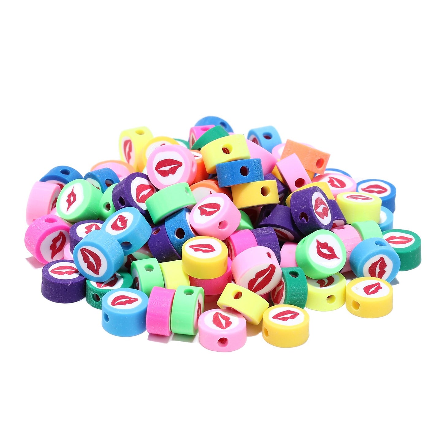50pcs/lot Cartoon Flowers Evil Eye Polymer Clay Spacer Beads for Women Girls Jewelry Making DIY Bracelet Necklace Accessories
