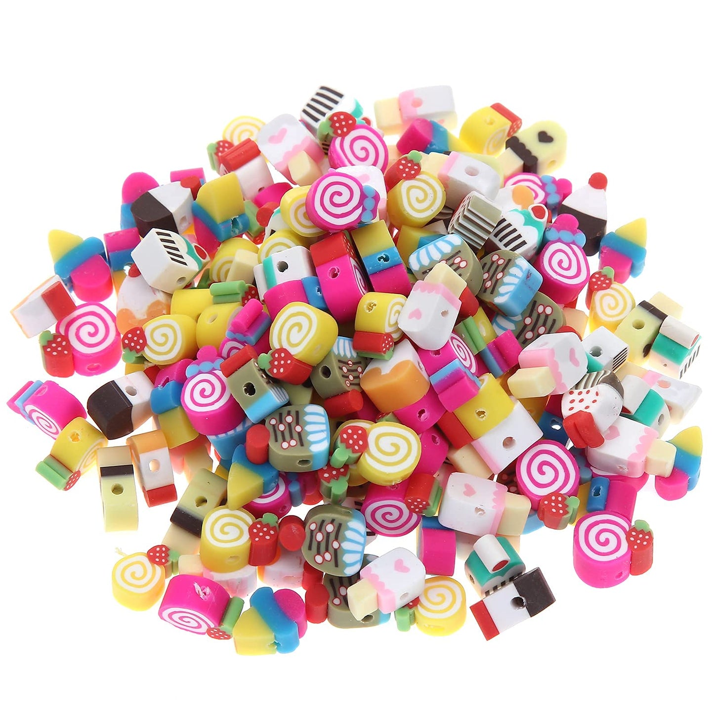50pcs/lot Cartoon Flowers Evil Eye Polymer Clay Spacer Beads for Women Girls Jewelry Making DIY Bracelet Necklace Accessories