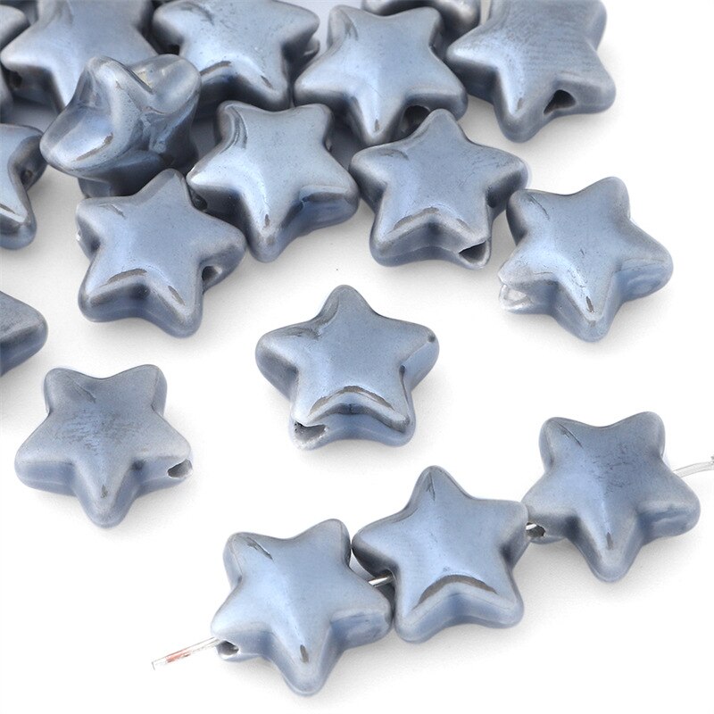 10Pcs/lot Ceramic Pentagram Beads for Jewelry Making Bracelets DIY Accessories Wholesale Bracelet Anklet Necklace Pendant