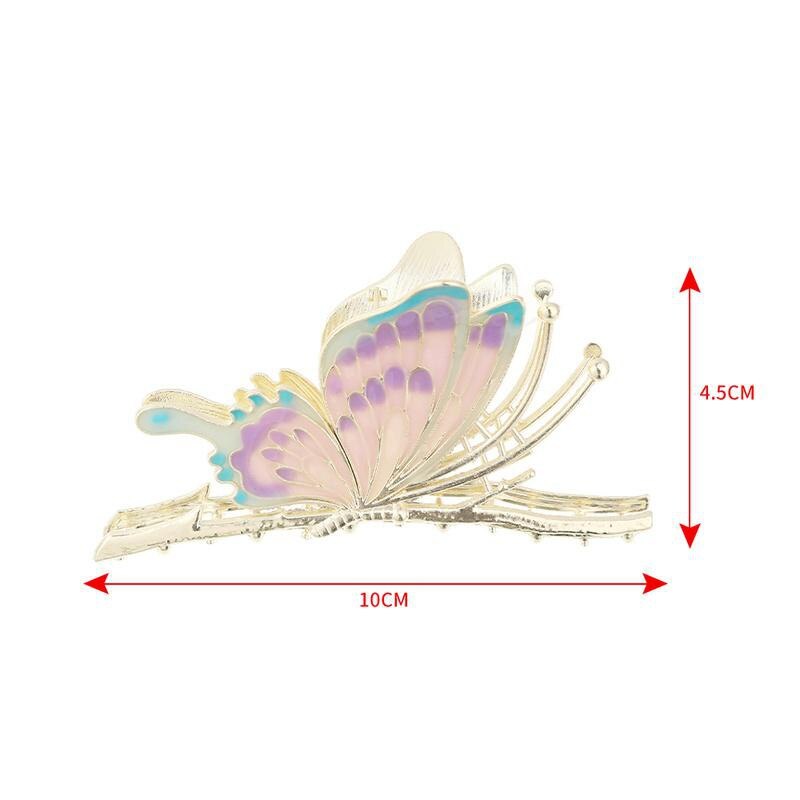 Romantic Colorful Butterfly Hair Clip Headwear for Women Girls Ponytail Holder Hairpins Decorative Accessories Jewelry
