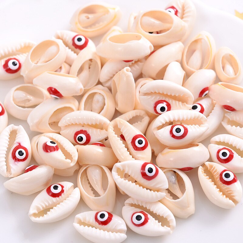 10pcs/lot Evil Eye Shell Beads Bracelet Connector Shells Beads Charms for Necklace Jewelry Making DIY Jewelry Wholesale