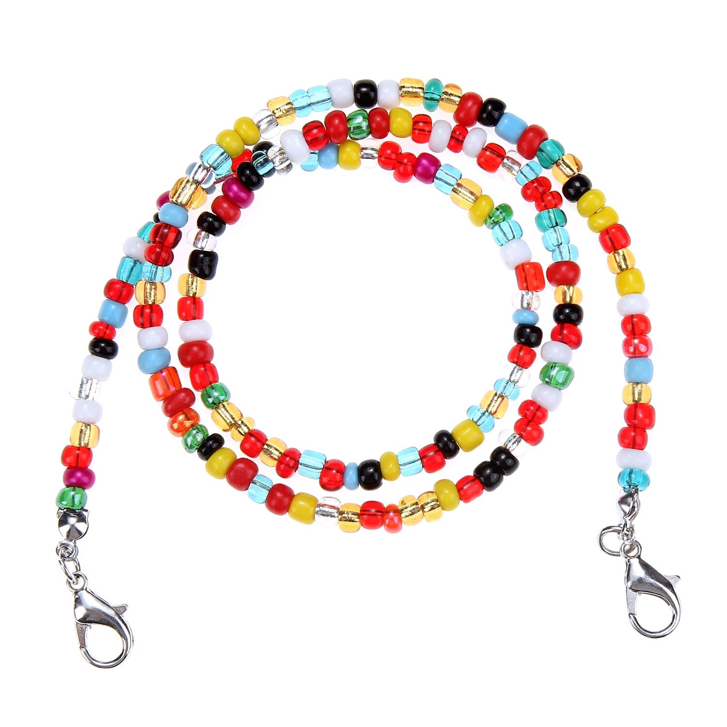 Bohemian Women Crystal Seed Bead Eyeglass Eyewears Sunglasses Reading Glasses Chain Necklace chokers Strap Rope for Mask