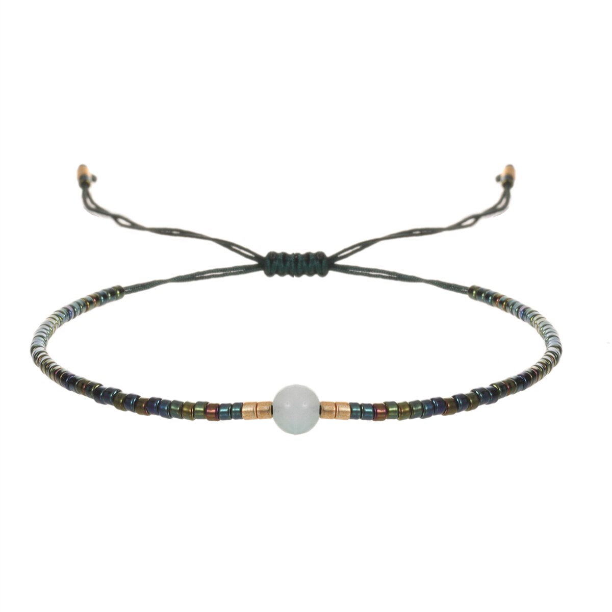 1pc Natural Stone Beads Pendant Charm Braided Bracelets for Women Girls Handmade Adjustable Chain Party Jewelry