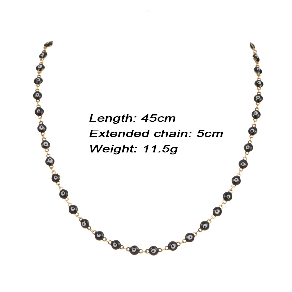Simple Fashion Evil Eye Beads Chain Choker Necklace for Women Girls Gold Color Stainless Steel Necklace Jewelry Accessories