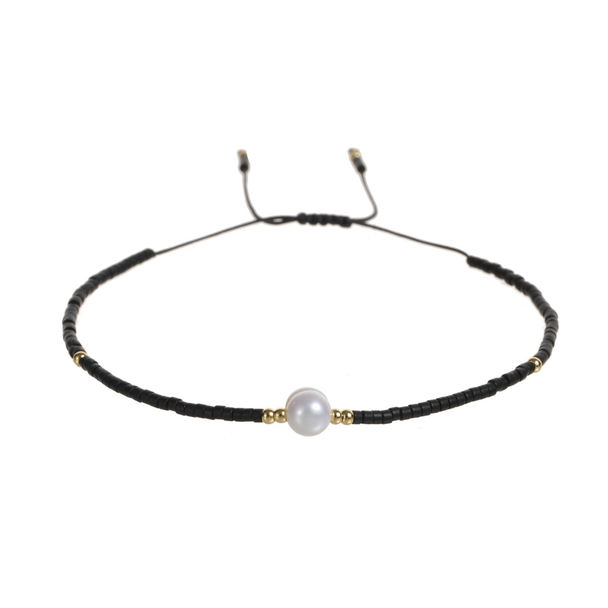 Handmade Seed Beads Charms Pearl Bracelets Adjustable Braided Bracelet Anklet Women Girl Wristband Cuff Jewelry