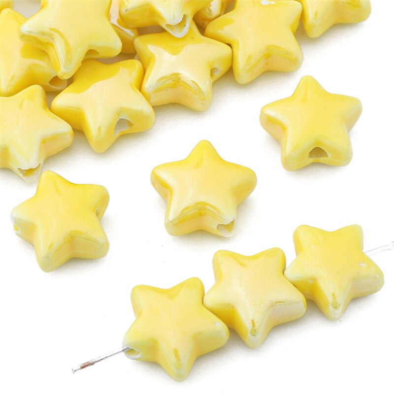 10Pcs/lot Ceramic Pentagram Beads for Jewelry Making Bracelets DIY Accessories Wholesale Bracelet Anklet Necklace Pendant