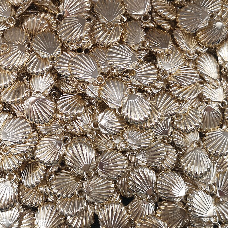 10pcs/lot Plated Gold Color Shell Beads Bracelet Connector Shells Beads Charms for Necklace Jewelry Making DIY Jewelry