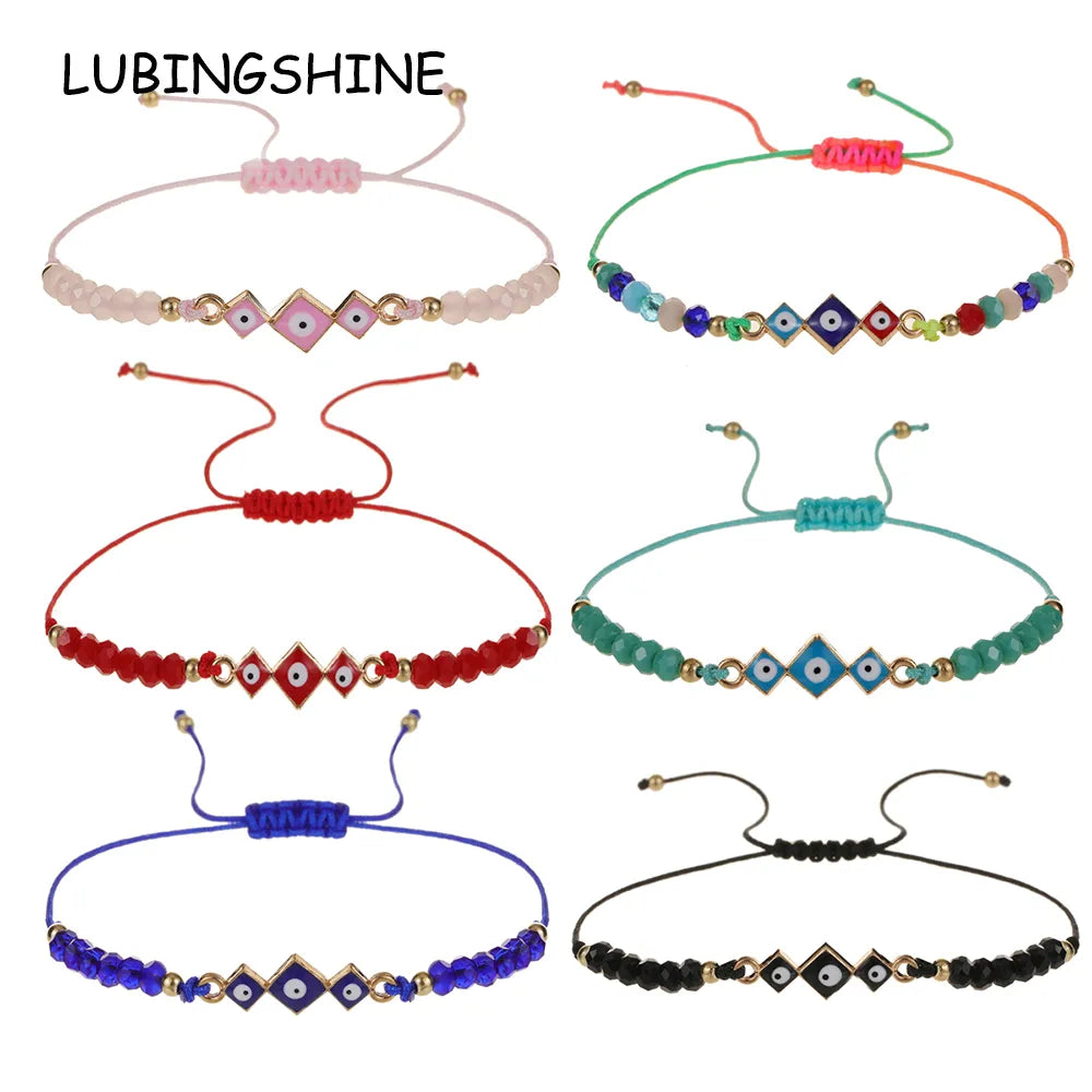 Evil Eye Handmade Knots Beads Protection Good Luck Thread String Rope Adjustable Bracelets Bangle Amulet Turkish for Women Men