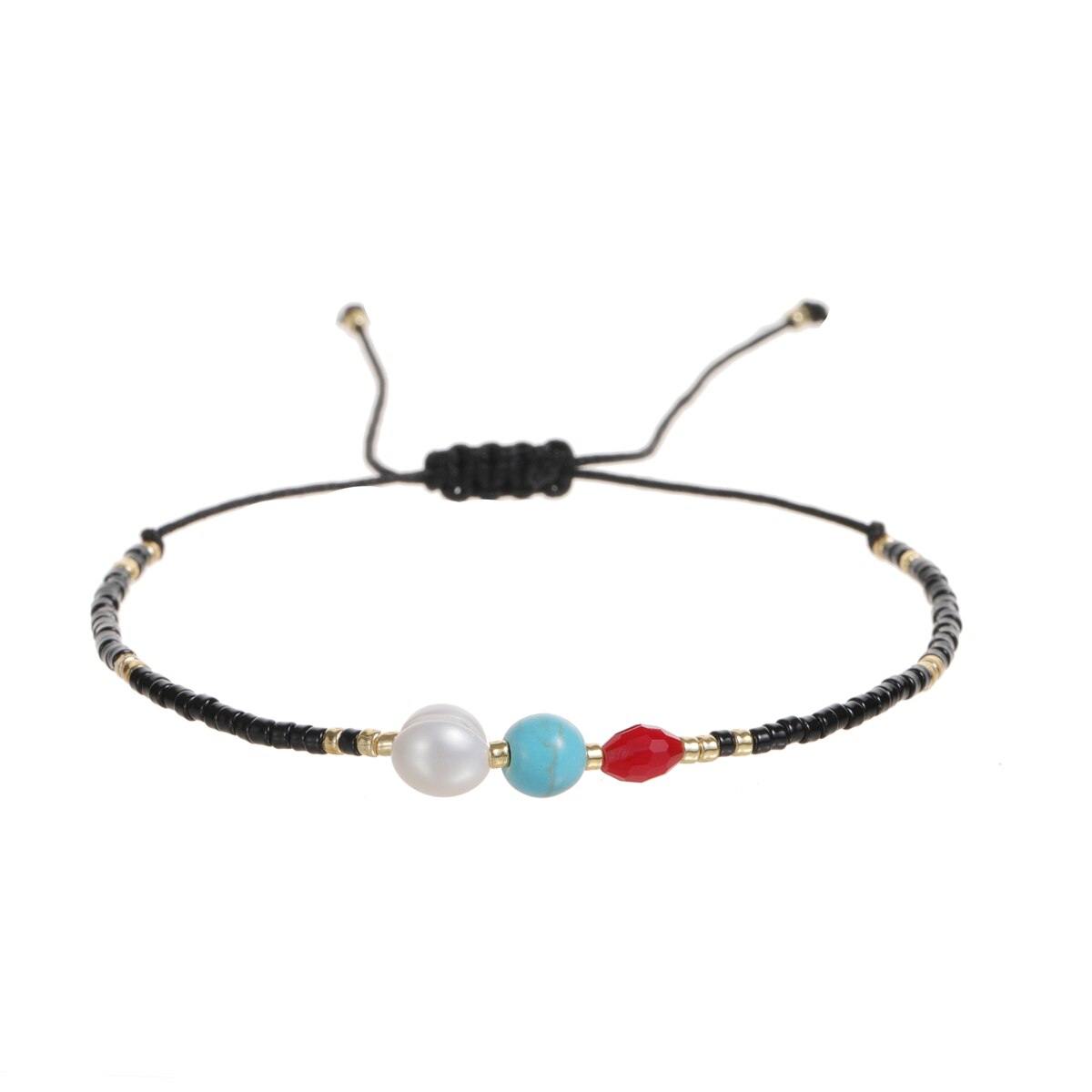 Handmade Seed Beads Charms Pearl Bracelets Adjustable Braided Bracelet Anklet Women Girl Wristband Cuff Jewelry