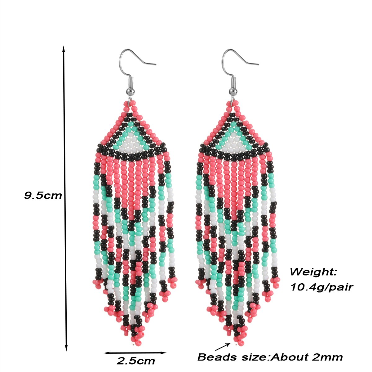 Bohemian Long Tassel Rainbow Color Seed Beads Dangle Earrings Handmade Drop Earrings for Women Fashion Party Jewelry Brincos
