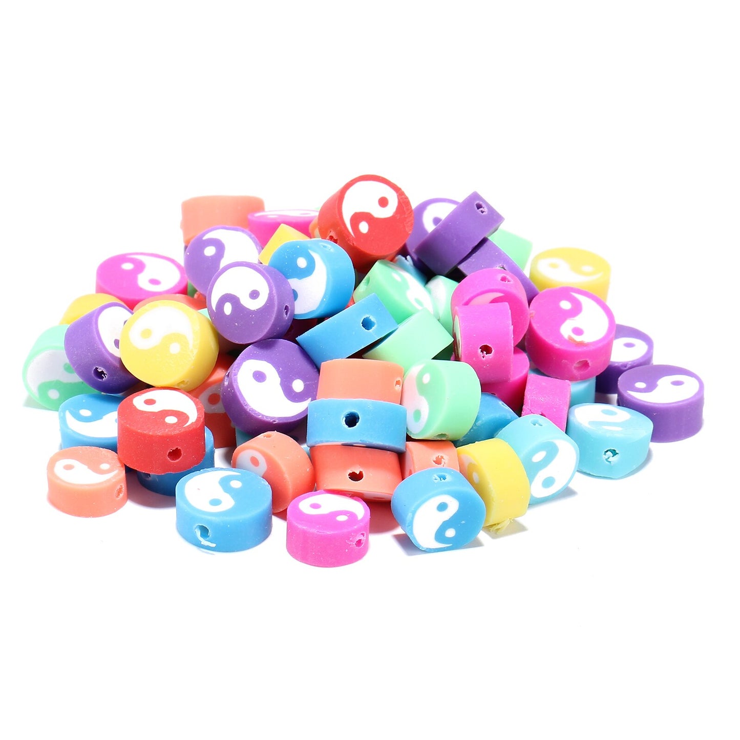 50pcs/lot Cartoon Flowers Evil Eye Polymer Clay Spacer Beads for Women Girls Jewelry Making DIY Bracelet Necklace Accessories