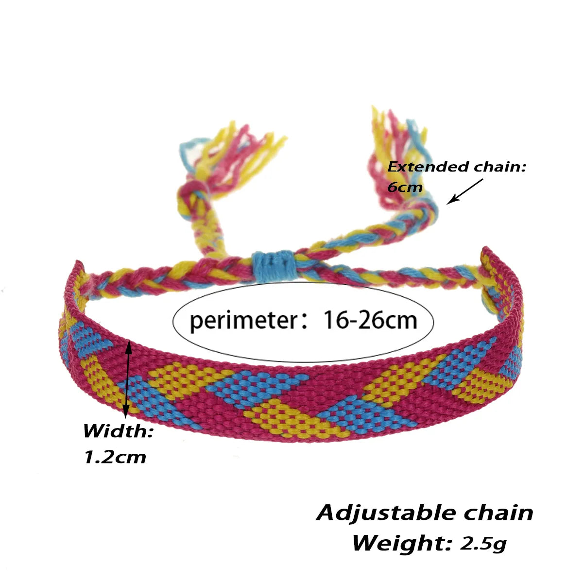 Nepal Woven Friendship Bracelets Adjustable Braided Bracelets Woven String Bracelet with Sliding Knot Closure for Kids Women Men