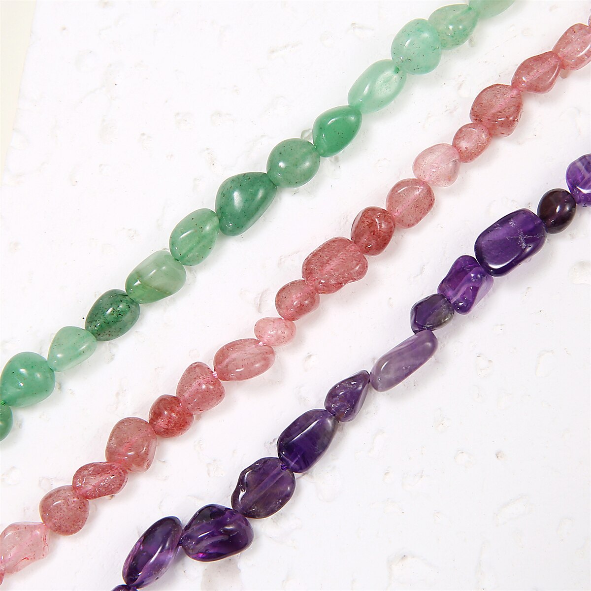 Natural Stone Pebbles Gemstone Stretch Bracelets for Women Man Tumble Polished Align Increase Communication Reiki Bracelets