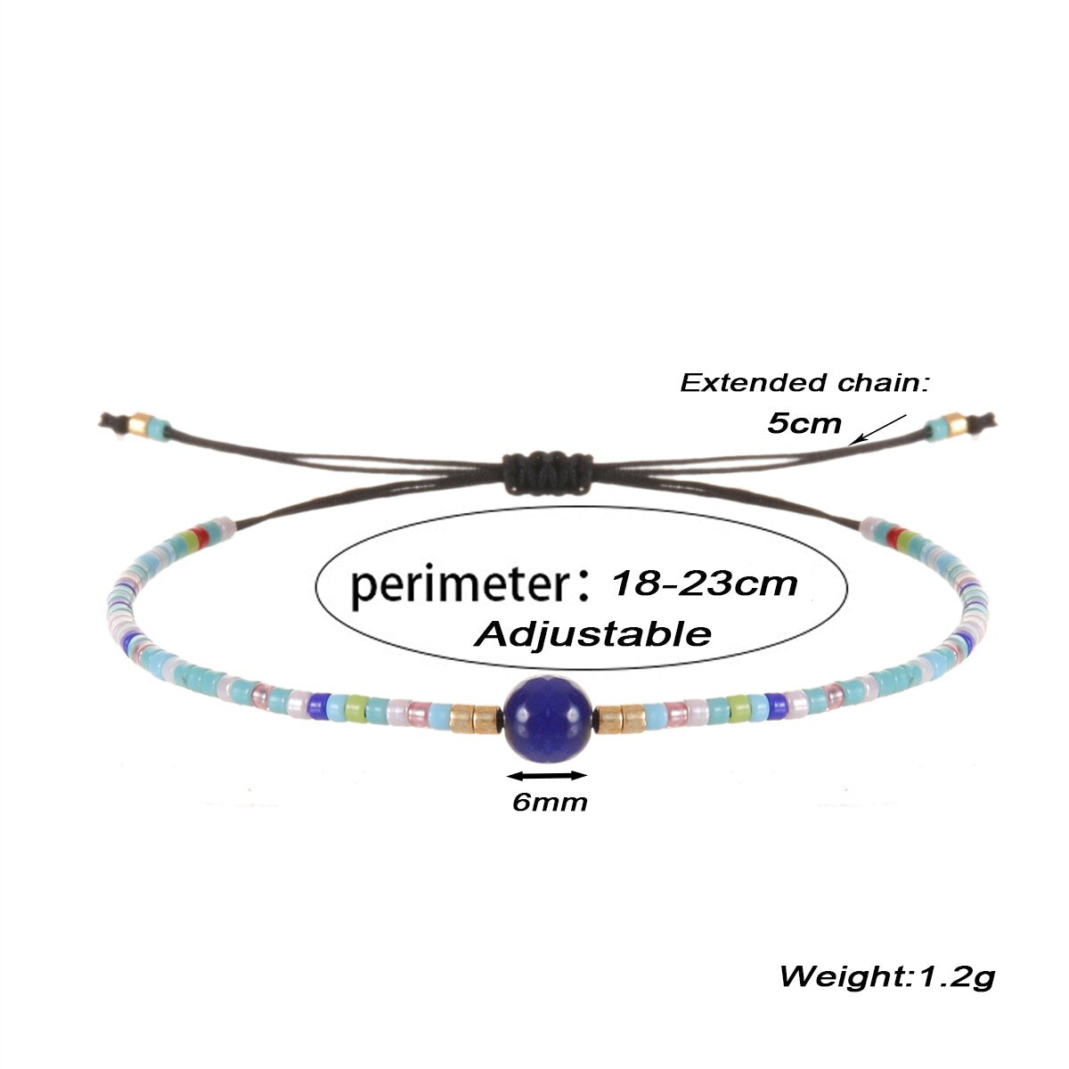 1pc Natural Stone Beads Pendant Charm Braided Bracelets for Women Girls Handmade Adjustable Chain Party Jewelry