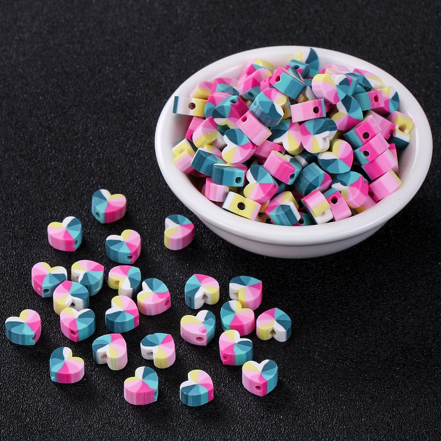 50pcs/lot Cartoon Flowers Evil Eye Polymer Clay Spacer Beads for Women Girls Jewelry Making DIY Bracelet Necklace Accessories