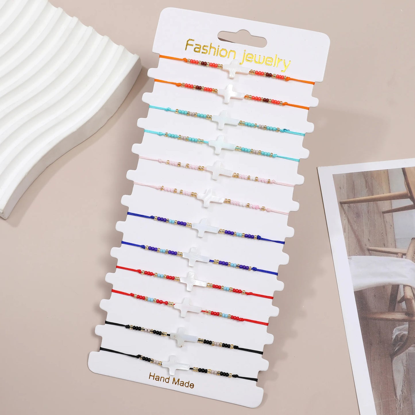 New 12 Pcs/lot Silver Color Cross Knot Charm Bracelets Women Children Elastic Friendship Wristband Jewelry Gift Pulsera