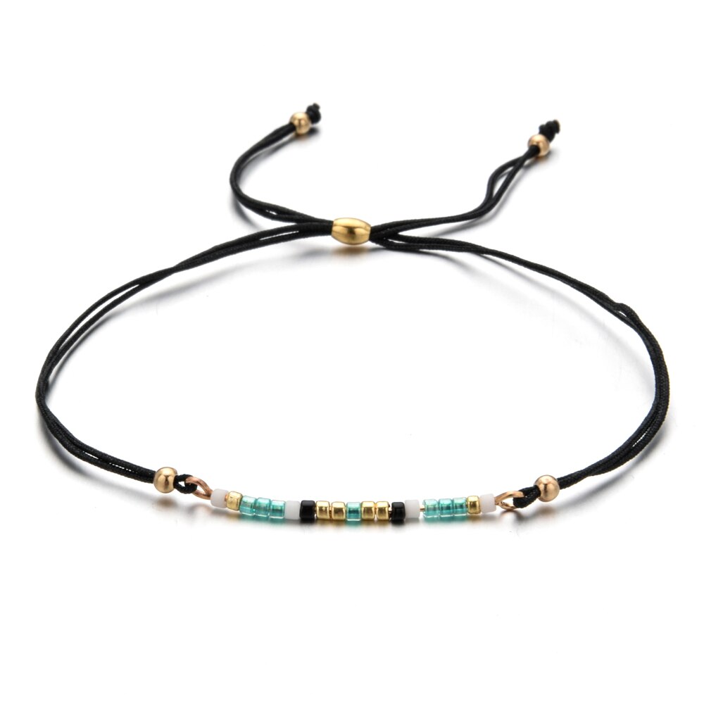 Boho Woman Men Handmade Weave Adjustable Rope Chain Crystal Seed Beads Bracelets Bangle Wristband Fashion Jewelry Drop Shipping