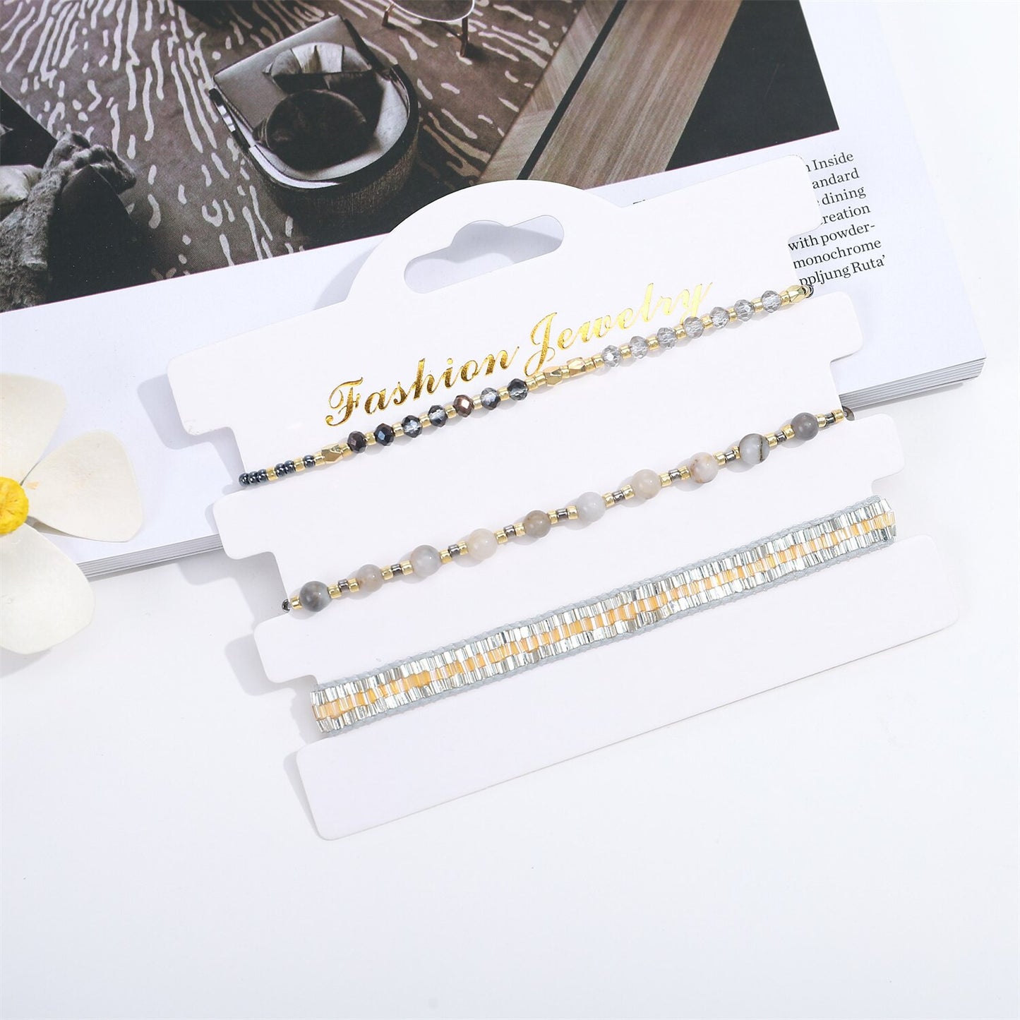 3pcs/set Boho Friendship Bracelets for Teen Girls Fashion Jewelry Handmade Woven Rope Chain Bobo Bangles Anklets Wholesale