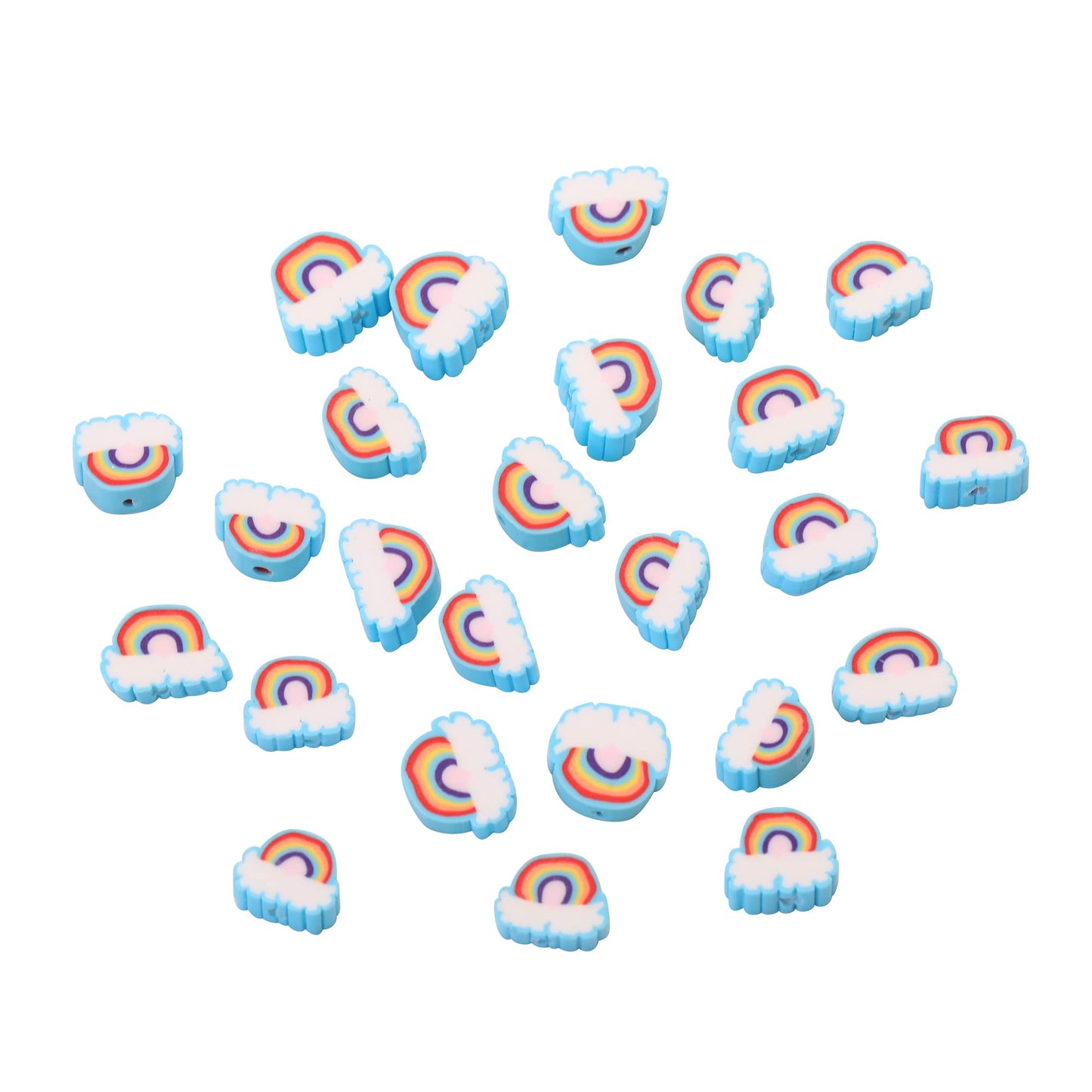 50pcs/lot Cartoon Flowers Evil Eye Polymer Clay Spacer Beads for Women Girls Jewelry Making DIY Bracelet Necklace Accessories