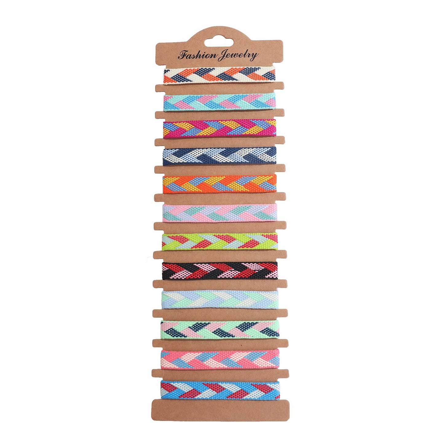 12 Pieces Woven Friendship Bracelets - 6 Styles Adjustable Handmade Braided Strings Multicolor Bracelets Anklet for Women Girls