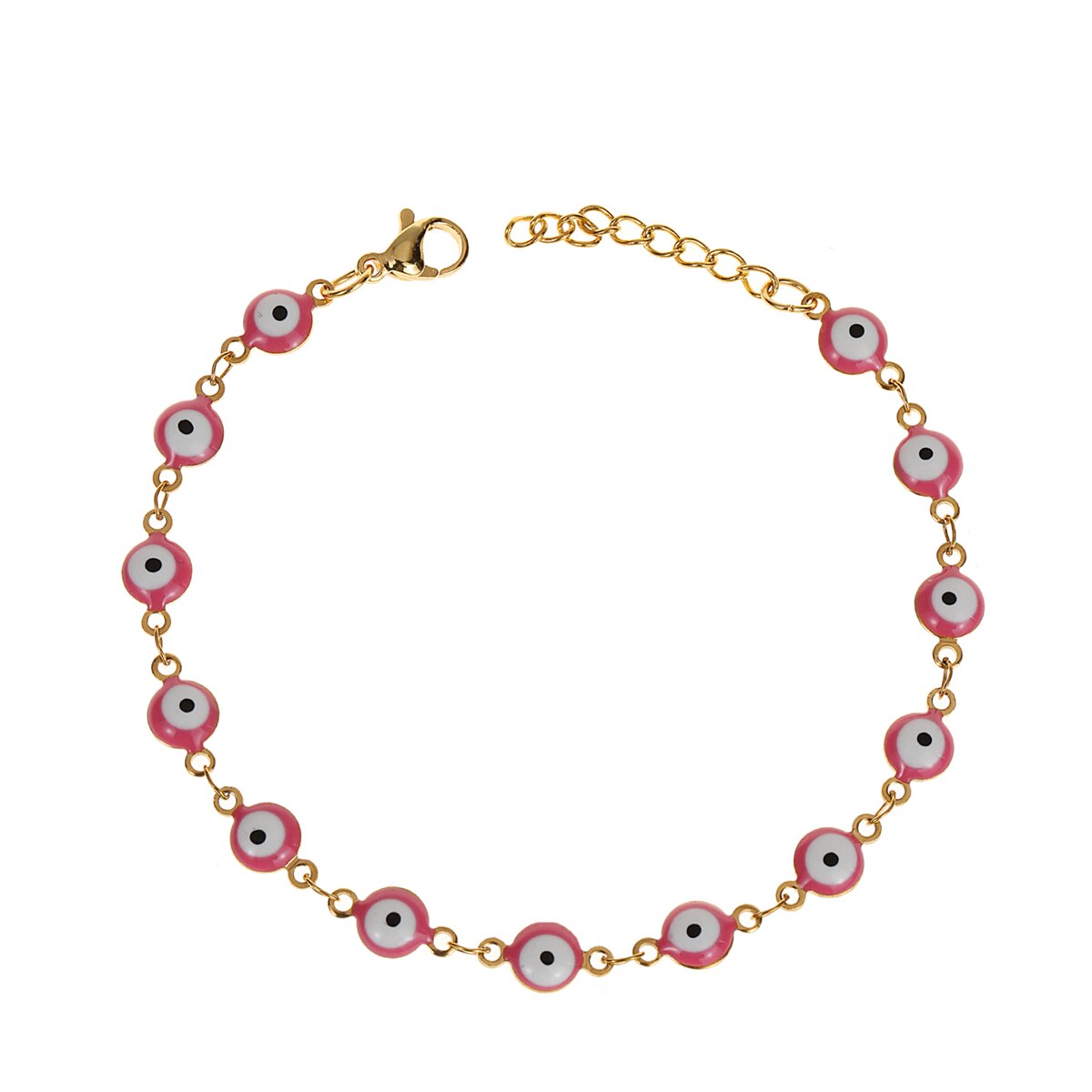 Stainless Steel Bracelets for Women Men Plated Gold Color Chain Simple Evil Eye Amulet Jewelry Gift