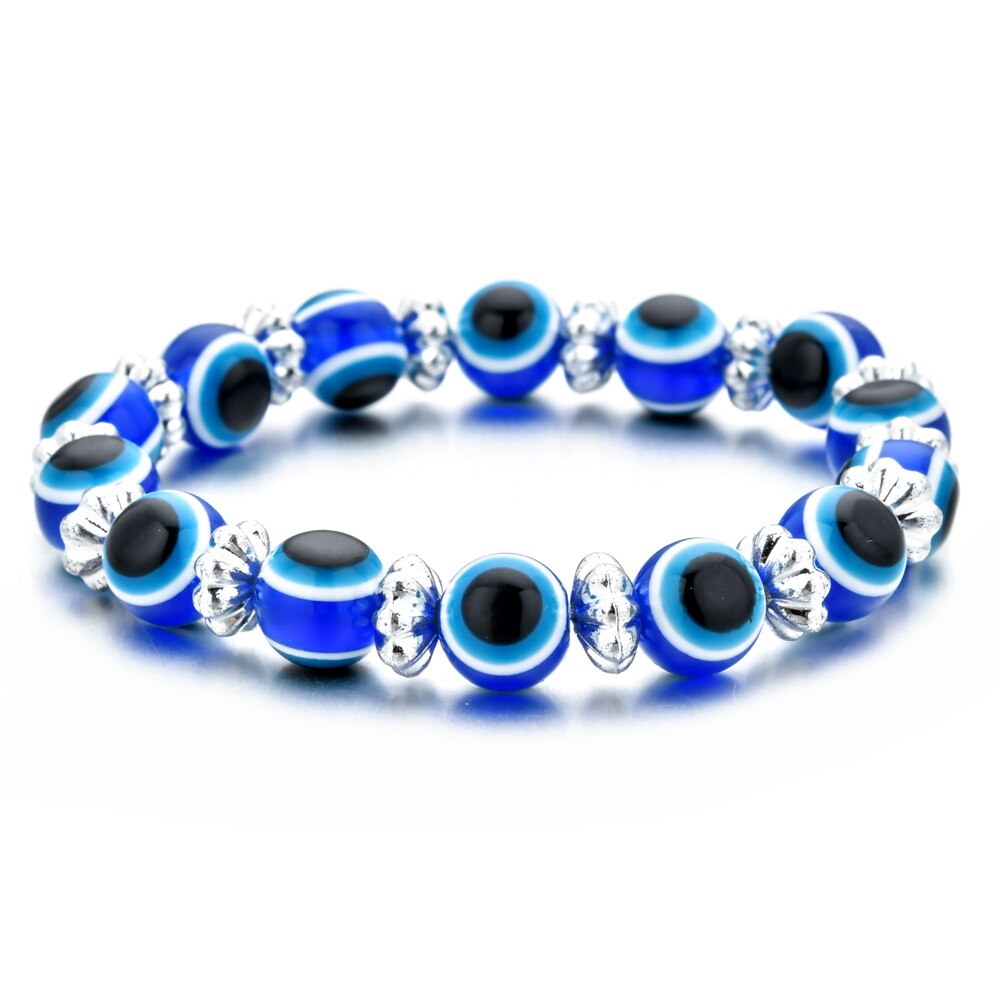 Turkish Evil Eye Charms Bracelet Fatima Hand Beaded Bracelets for Women Men Boys&girls Yoga Amulet Jewelry Bring You Good Luck