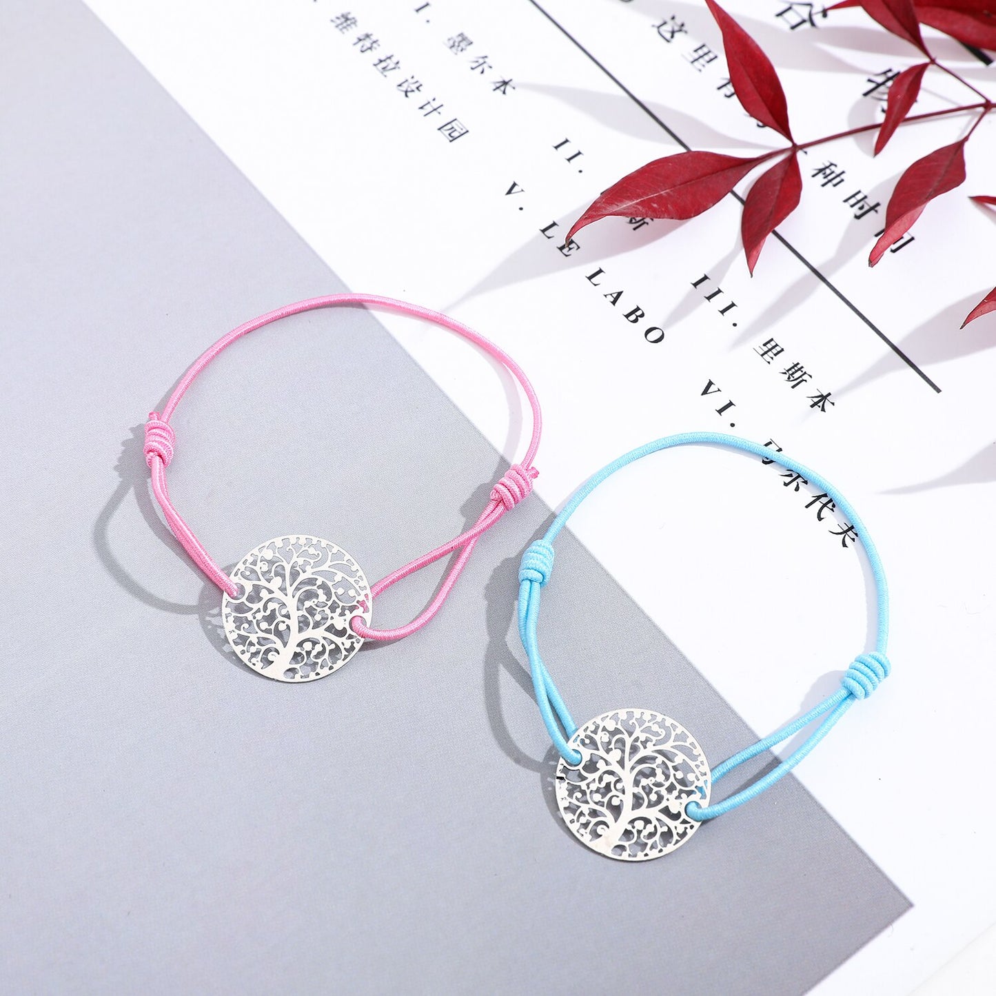 Bohemia 12pcs/Sets Hollow Tree of Life Bracelets Adjustable Rope Anklets Bracelet Friendship Jewelry Wholesale Free Shipping