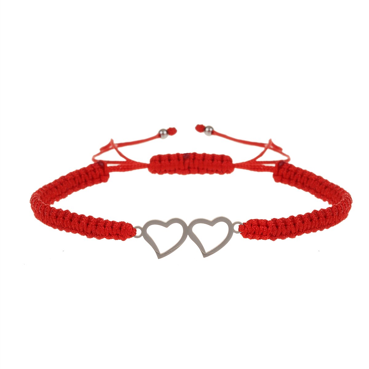 Handmade Red String heart Butterfly Pendant Bracelet Lucky Protection Matching Bracelets for Couple Lover Family Friends Women