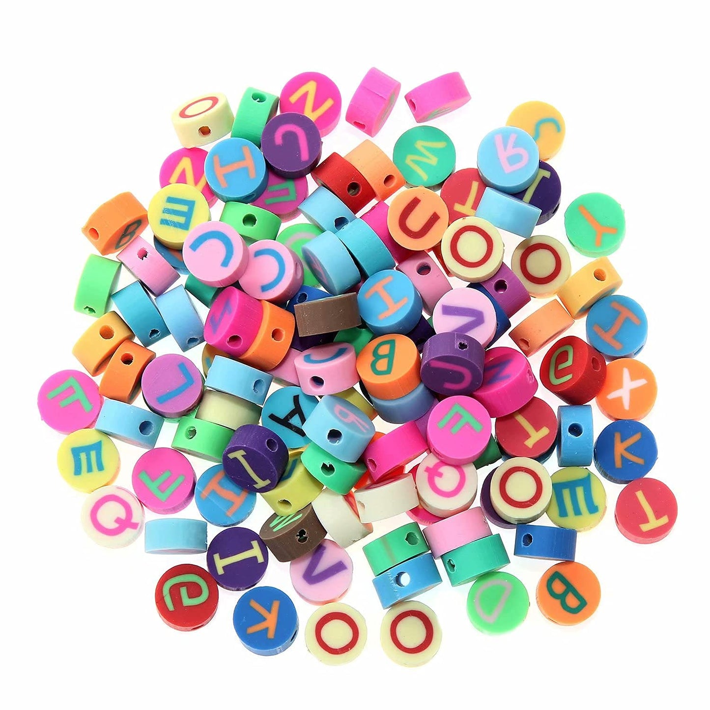 50pcs/lot Cartoon Flowers Evil Eye Polymer Clay Spacer Beads for Women Girls Jewelry Making DIY Bracelet Necklace Accessories