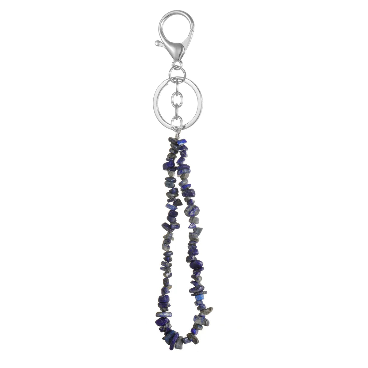 Natural Stone Mobile Phone Chain for Men Women Gravel Amethyst Quartz Stone Keychain Anti-lost Lanyard Bag Charm